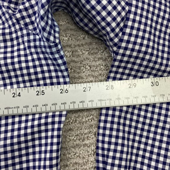 Brooks Brothers Button Down Shirt Men Extra Large XL Blue White Checkered Polo - Picture 8 of 9